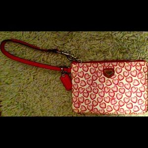 Coach heart wristlet